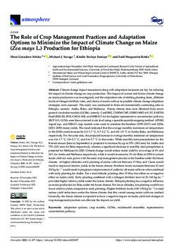 The role of crop management practices and adaptation options to minimize the impact of climate change on maize (Zea mays L.) production for Ethiopia