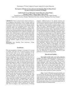 Participatory definition of trait preferences for designing village breeding schemes for goats in harsh environments of Ethiopia
