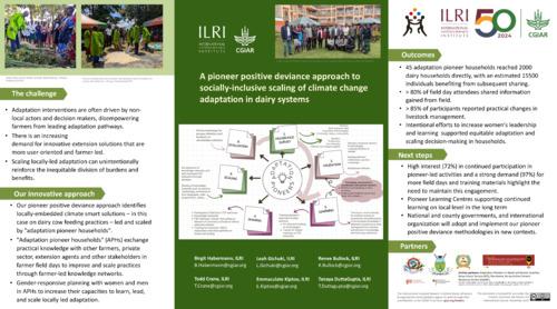 A pioneer positive deviance approach to socially inclusive scaling of climate change adaptation in dairy systems