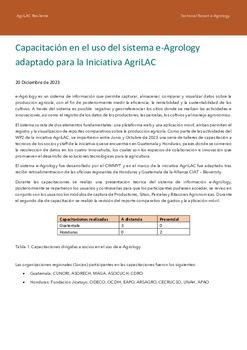 Capacitación en el uso del sistema e-Agrology adaptado para la Iniciativa AgriLAC