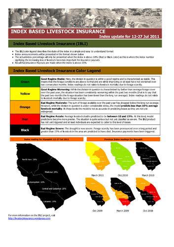 Update on IBLI Index in Marsabit for 12-27 July 2011