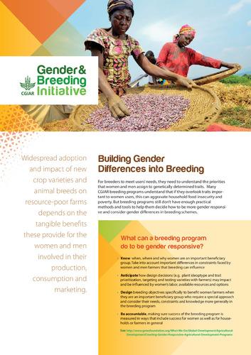 CGIAR Gender and Breeding Initiative Flyer.