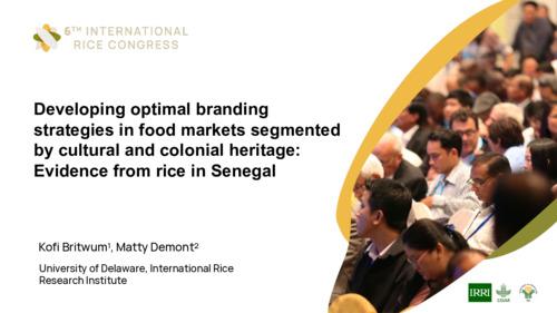 Developing optimal branding strategies in food markets segmented by cultural and colonial heritage: Evidence from rice in Senegal