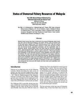 Status of demersal fishery resources of Malaysia