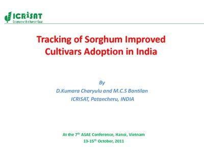 Development and Diffusion of Improved Sorghum Cultivars in India: Impact on Growth and Variability in Yield