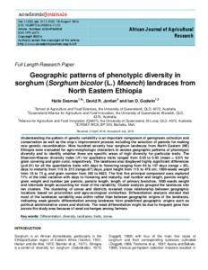Geographic patterns of phenotypic diversity in sorghum (Sorghum bicolor (L.) Moench) landraces from North Eastern Ethiopia