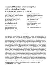 Seasonal Migration and Moving Out of Poverty in Rural India: Insights from Statistical Analysis