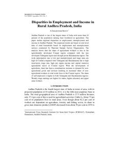 Regional Disparities in Employment and Income in Rural Andhra Pradesh, India