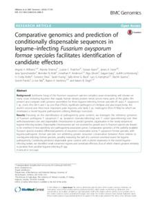 Comparative genomics and prediction of conditionally dispensable sequences in legume–infecting Fusarium oxysporum formae speciales facilitates identification of candidate effectors