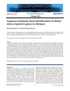 Sequence similarity based identification of abiotic stress responsive genes in chickpea