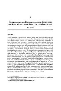 Conventional and Biotechnological approaches for Pest Management: Potential and Limitations