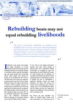 Rebuilding boats may not equal rebuilding livelihoods