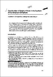 Classification of Sorghum Races in the Southern Africa Sorghum Germplasm