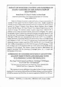 Screening of summer groundnut genotypes against insect pests and diseases with eco-friendly agro-technology