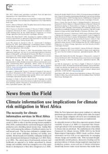 Climate information use implications for climate risk mitigation in West Africa
