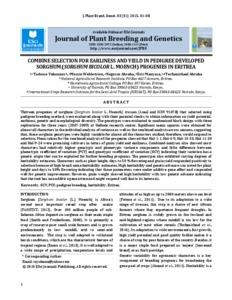 Combine selection for earliness and yield in pedigree developed sorghum (sorghum bicolor l. Moench) progenies in eritrea