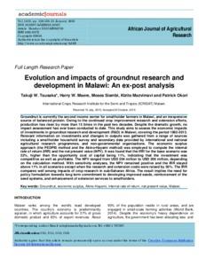 Evolution and impacts of groundnut research and development in Malawi: An ex-post analysis