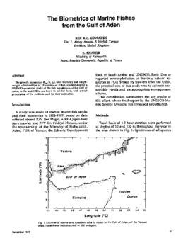 The biometrics of marine fishes from the Gulf of Aden