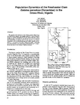 Population dynamics of the freshwater clam Galatea paradoxa (Donacidae) in the Cross River, Nigeria