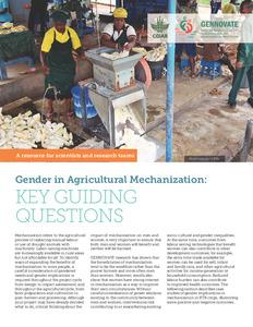 Gender in agricultural mechanization: Key guiding questions