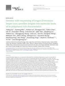 Genome-wide sequencing of longan (Dimocarpus longan Lour.) provides insights into molecular basis of its polyphenol-rich characteristics