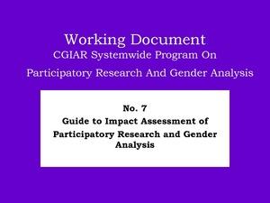 Guide to impact assessment of participatory research and gender analysis