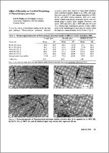 Effect of Humidity on Conidial Morphology of Phaeoisariopsis personata