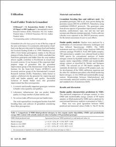 Food-Fodder Traits in Groundnut