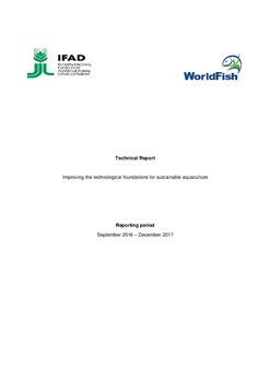Improving the technological foundations for sustainable aquaculture (Technical Report to IFAD)