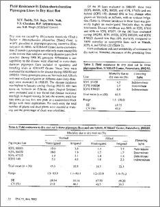 Field resistance in extra-short-duration pigeonpea lines to dry root rot