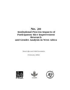 Institutional process impacts of participatory rice improvement research and gender analysis in West Africa