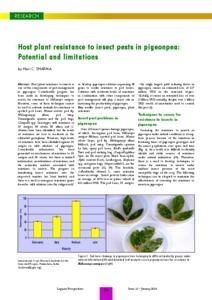 Host plant resistance to insect pests in pigeonpea: Potential and limitations