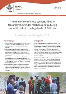The role of community conversations in transforming gender relations and reducing zoonotic risks in the highlands of Ethiopia