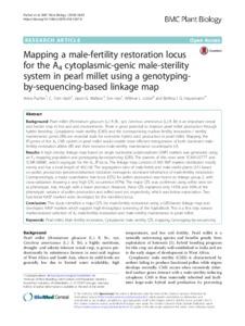 Mapping a male-fertility restoration locus for the A4 cytoplasmic-genic male-sterility system in pearl millet using a genotyping-by-sequencing-based linkage map
