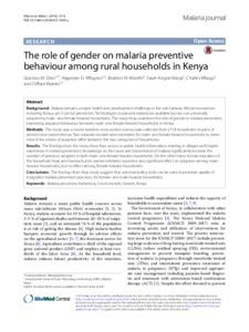 The role of gender on malaria preventive behaviour among rural households in Kenya