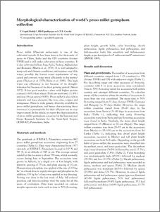 Morphological characterization of world's proso millet germplasm collection