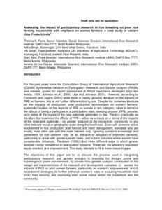 Assessing the impact of participatory research in rice breeding on poor rice farming households with emphasis on women farmers: a case study in eastern Uttar Pradesh, India