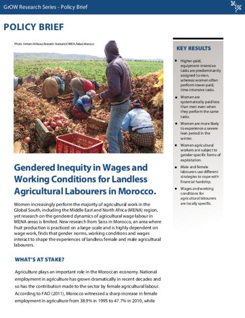 Gendered Inequity in Wages and Working Conditions for Landless Agricultural Labourers in Morocco