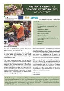 Pacific Energy and Gender Network Newsletter, Issue 1