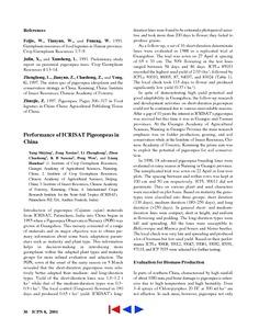 Performance of ICRISAT pigeonpeas in China