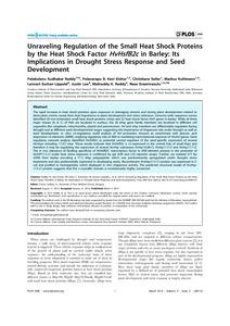 Unraveling Regulation of the Small Heat Shock Proteins by the Heat Shock Factor HvHsfB2c in Barley: Its Implications in Drought Stress Response and Seed Development