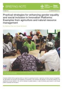 Practical strategies for enhancing gender equality and social inclusion in Innovation Platforms: Examples from agriculture and natural resource management