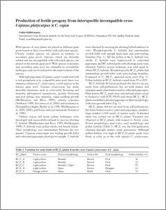 Production of fertile progeny from interspecific incompatible cross Cajanus platycarpus × C. cajan