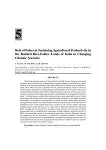 Role of Pulses in Sustaining Agricultural Productivity in the Rainfed Rice-Fallow Lands of India in Changing Climatic Scenario