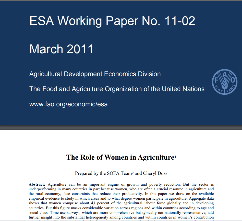 The role of women in agriculture