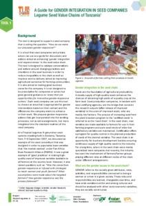 A Guide for Gender Integration in Seed Companies : Legume Seed Value Chains of Tanzania