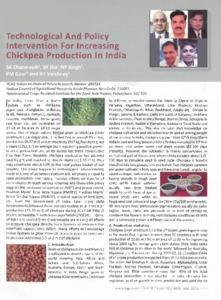 Technological And Policy Intervention For Increasing Chickpea Production In India