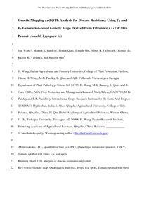 Genetic Mapping and QTL Analysis for Disease Resistance Using F2 and F5 Generation-based Genetic Maps Derived from Tifrunner × GT-C20 in Peanut (Arachis hypogaea L.)