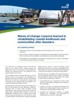 Waves of change: lessons learned in rehabilitating coastal livelihoods and communities after disasters