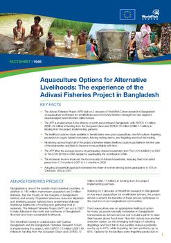 Aquaculture options for alternative livelihoods: the experience of the Adivasi Fisheries Project in Bangladesh